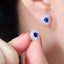 14K GOLD 0.87 CTW NATURAL SAPPHIRE & DIAMOND EARRINGS