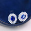 14K GOLD 2.62 CTW NATURAL SAPPHIRE & DIAMOND EARRINGS