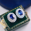 14K GOLD 2.62 CTW NATURAL SAPPHIRE & DIAMOND EARRINGS