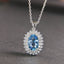 14K GOLD 2.02 CTW NATURAL AQUAMARINE & DIAMOND PENDANT( WITHOUT CHAIN )
