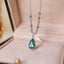 14K GOLD 1.47 CTW NATURAL EMERALD & DIAMOND NECKLACE