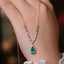 14K GOLD 1.47 CTW NATURAL EMERALD & DIAMOND NECKLACE