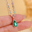 14K GOLD 1.47 CTW NATURAL EMERALD & DIAMOND NECKLACE
