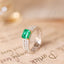 14K GOLD 1.39 CTW NATURAL EMERALD & DIAMOND RING