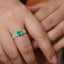 14K GOLD 1.39 CTW NATURAL EMERALD & DIAMOND RING