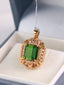 14K GOLD 6.12 CTW NATURAL TOURMALINE & DIAMOND PENDANT( WITHOUT CHAIN )
