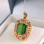 14K GOLD 6.12 CTW NATURAL TOURMALINE & DIAMOND PENDANT( WITHOUT CHAIN )