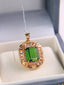 14K GOLD 6.12 CTW NATURAL TOURMALINE & DIAMOND PENDANT( WITHOUT CHAIN )