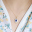 14K GOLD 1.1 CT NATURAL SAPPHIRE & DIAMOND NECKLACE