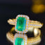 14K GOLD 1.74 CTW NATURAL EMERALD & DIAMOND RING