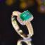 14K GOLD 1.74 CTW NATURAL EMERALD & DIAMOND RING
