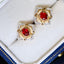 14K GOLD 0.62 CTW NATURAL RUBY & DIAMOND EARRINGS