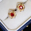 14K GOLD 0.62 CTW NATURAL RUBY & DIAMOND EARRINGS