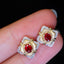14K GOLD 0.62 CTW NATURAL RUBY & DIAMOND EARRINGS