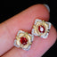 14K GOLD 0.62 CTW NATURAL RUBY & DIAMOND EARRINGS