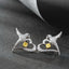 14K GOLD 0.76 CTW NATURAL YELLOW DIAMOND & DIAMOND EARRINGS