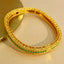 14K GOLD 2.39 CT NATURAL EMERALD BANGLE