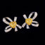 14K GOLD 0.3 CT NATURAL YELLOW DIAMOND & DIAMOND EARRINGS
