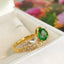 14K GOLD 1.01 CTW NATURAL TSAVORITE & DIAMOND RING