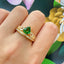 14K GOLD 1.01 CTW NATURAL TSAVORITE & DIAMOND RING
