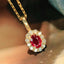 14K GOLD 0.24 CTW NATURAL RUBY & DIAMOND NECKLACE