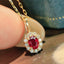 14K GOLD 0.24 CTW NATURAL RUBY & DIAMOND NECKLACE