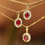 14K GOLD 0.24 CTW NATURAL RUBY & DIAMOND NECKLACE