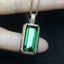 14K GOLD 6.82 CT NATURAL TOURMALINE & DIAMOND PENDANT( WITHOUT CHAIN )