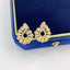 14K GOLD 1.78 CTW NATURAL YELLOW DIAMOND & DIAMOND EARRINGS