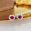 14K GOLD 1.16 CTW NATURAL RUBY & DIAMOND EARRINGS