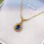 14K GOLD 0.7 CT NATURAL SAPPHIRE & DIAMOND NECKLACE