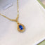 14K GOLD 0.7 CT NATURAL SAPPHIRE & DIAMOND NECKLACE
