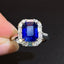 14K GOLD 4.63 CTW NATURAL SAPPHIRE & DIAMOND RING
