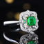 14K GOLD 0.83 CTW NATURAL EMERALD & DIAMOND RING