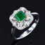 14K GOLD 0.83 CTW NATURAL EMERALD & DIAMOND RING