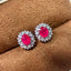 14K GOLD 1.3 CTW NATURAL RUBY & DIAMOND EARRINGS