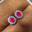 14K GOLD 1.3 CTW NATURAL RUBY & DIAMOND EARRINGS