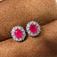 14K GOLD 1.3 CTW NATURAL RUBY & DIAMOND EARRINGS
