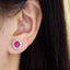 14K GOLD 1.3 CTW NATURAL RUBY & DIAMOND EARRINGS