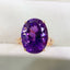 14K GOLD 9.42 CTW NATURAL AMETHYST & DIAMOND RING