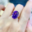 14K GOLD 9.42 CTW NATURAL AMETHYST & DIAMOND RING