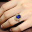 14K GOLD 5.20 CTW NATURAL SAPPHIRE & YELLOW DIAMOND & DIAMOND RING