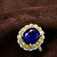 14K GOLD 5.20 CTW NATURAL SAPPHIRE & YELLOW DIAMOND & DIAMOND RING