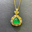 14K GOLD 2.9 CT NATURAL EMERALD & DIAMOND PENDANT( WITHOUT CHAIN )