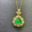 14K GOLD 2.9 CT NATURAL EMERALD & DIAMOND PENDANT( WITHOUT CHAIN )
