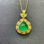 14K GOLD 2.9 CT NATURAL EMERALD & DIAMOND PENDANT( WITHOUT CHAIN )