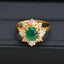 14K GOLD 2.05 CTW NATURAL EMERALD & DIAMOND RING