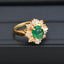 14K GOLD 2.05 CTW NATURAL EMERALD & DIAMOND RING