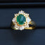 14K GOLD 2.05 CTW NATURAL EMERALD & DIAMOND RING