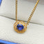 14K GOLD 1.36 CT NATURAL SAPPHIRE & DIAMOND NECKLACE